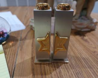 Oppenheim 24K plated candlesticks Jerusalem
