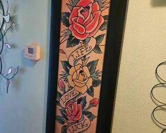 Tattoo style wall art $40