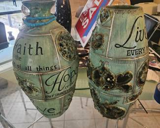 He's beautiful vases are $15 each or both for 25
