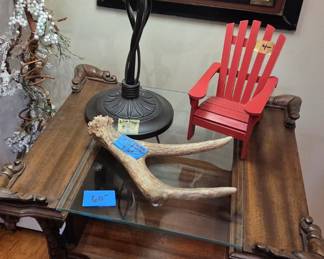 Antique table and decor