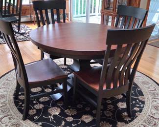 Amish made dining set. Leaf and pads also included.