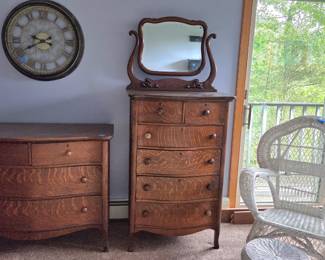 Antique Serpentine dressers and chest