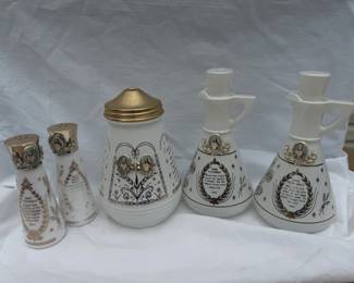 Hazel Atlas Catholic Religious Condiment Set 5 pieces