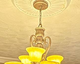 Neo-Grecian Amber Chandelier