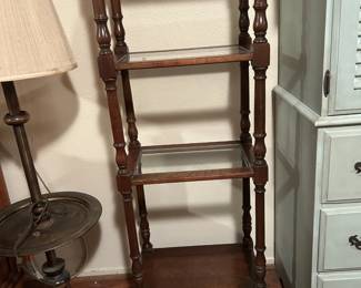 Vintage Pennsylvania House Solid Cherry Wood Etagere Display Shelf with Drawer
