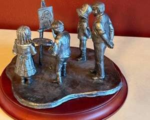 Michael Ricker “Young Artist” Pewter Sculpture – Limited Edition Childhood Americana Figurine