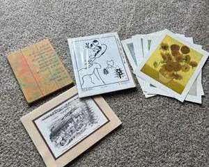 Vintage Art Print Collection – Monet, Van Gogh & Sketch Illustration Assortment