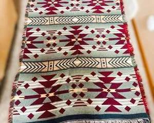 Southwestern Tribal Pattern Woven Rug – Rustic Geometric Accent Textile