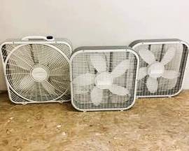 Box Fan Collection – Portable White Floor Fans for Home Cooling