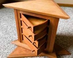 Rotating Triangle Wooden Jewelry Box – Jewelry Organizer