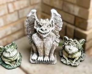 Whimsical Gargoyle & Frog Garden Statue Collection – Fantasy Outdoor Yard Art Décor