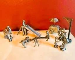 Michael Ricker and Others Pewter Childhood Figurine Collection – Vintage Playground & Americana Sculptures