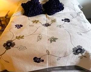 Floral Embroidered Comforter Set with Matching Accent Pillows – Elegant Bedding Collection