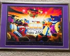 Limited Edition Millennium Celebration Art Print 501/1500 – Framed Pop Surreal Collectible Wall Art