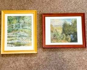 Claude Monet Inspired Impressionist Art Prints – Framed Landscape Wall Décor Set