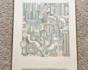 Eduardo Paolozzi Abstract Geometric Art Print – Signed Modernist Framed Wall Artwork