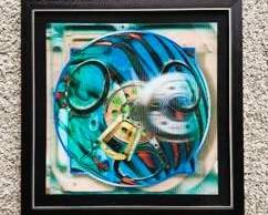 Abstract Mixed Media Wall Art – Contemporary Symbolic Shadow Box Sculpture