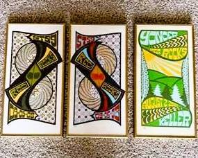 Vintage Psychedelic Concert Art Prints – Retro Rock Festival Framed Wall Décor Set