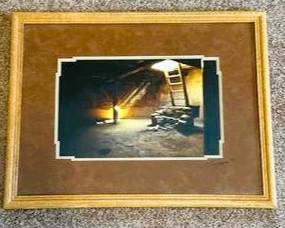Signed Rustic Interior Photography Print – Southwestern Adobe Framed Wall Art