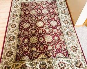 Cambridge Collection Traditional Area Rug – Red Floral Oriental Style Accent Carpet 5’ x 7’