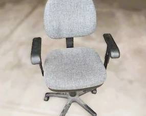 Rolling Office Chair – Gray Upholstered Swivel Desk Chair