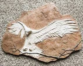 Intricate Eagle Wall Sculpture in Relief on Natural Stone