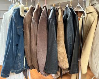 many men's large leather , suede and more coats