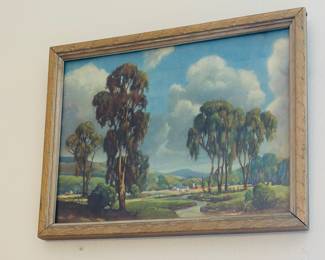 Antique framed landscape art 
