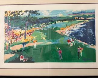 “THE 18th HOLE AT PEBBLE BEACH “by LEROY NEIMAN