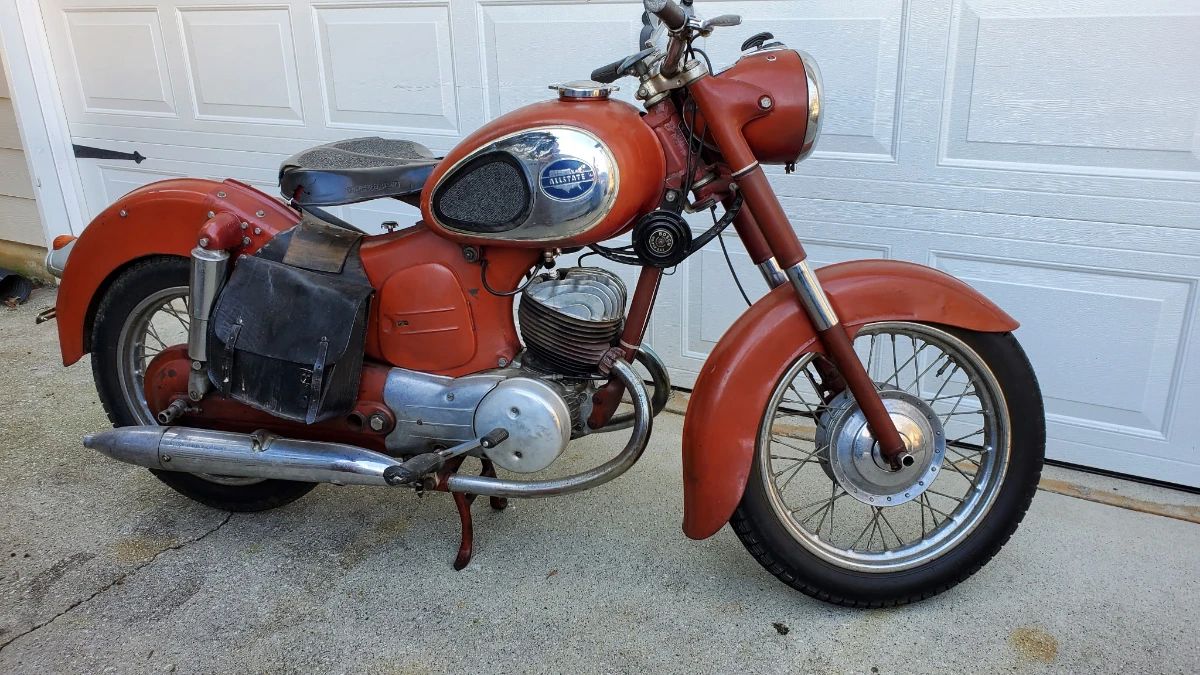 1960 Sears AllState Motorcycle Comes with Bill of Sale, Runs, Drives, needs new tires.  $2200 