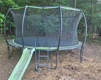 Jumpflex Enclosure with Slide and Stairs, Holds more weight than a box store trampoline $250