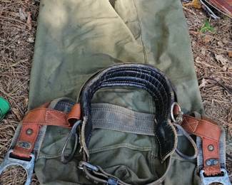 Bag and harness for tree climbing equipment $75 for Lot!