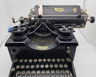 Antique Royal Typewriter with Glass Bevel Edges $300