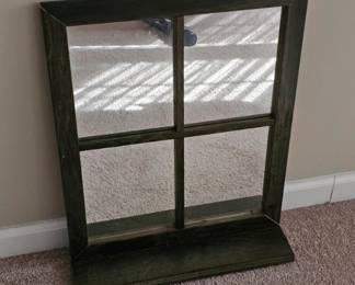 Green Mirror with Shelf $10