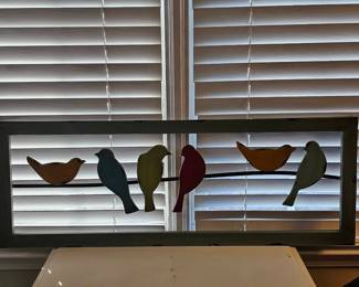 Sign: Colorful Birds on a Wire $10