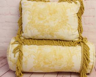 Rooster Toile Pillow & Bolster Set
