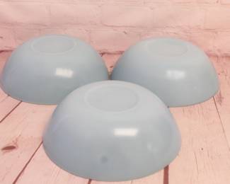3 Fire King Delphite Blue Serving Bowls