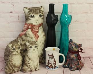 Vintage Cat Decor Mixed Lot