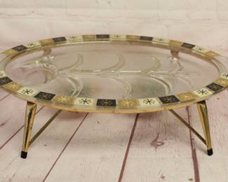 MCM Inland Glass Relish Tray Stand
