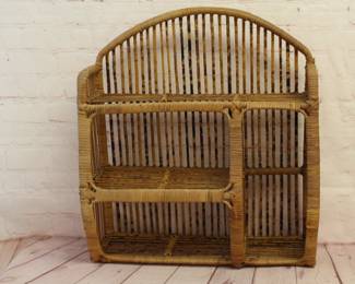 Vintage Bamboo Shelf Tortoiseshell Look Finish