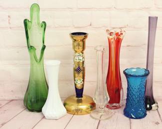 Mixed Lot of 7 Vintage Bud Vases