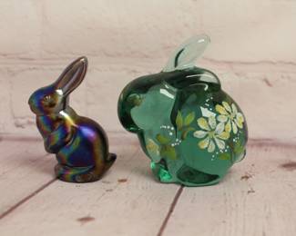 Fenton Bunny Figurine Lot of 2