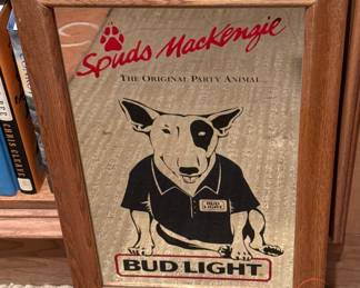 Vintage 1986 SPUDS MACKENZIE "The Original Party Animal" Bud Light Bar Mirror