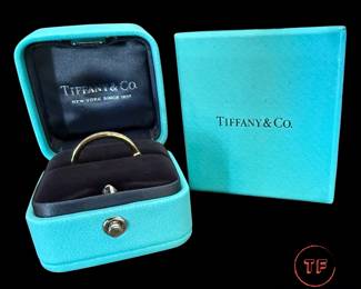 TIFFANY & CO 18kt Yellow Gold and Diamond Lock Ring