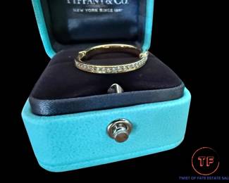 TIFFANY & CO 18kt Yellow Gold and Diamond Lock Ring
