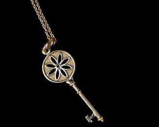 TIFFANY & CO 18kt Diamond Daisy Key Necklace