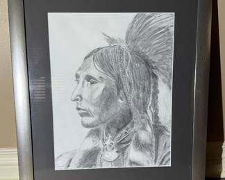 Original Native American Pencil Drawing