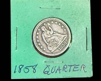 SILVER Seated Liberty Quarter