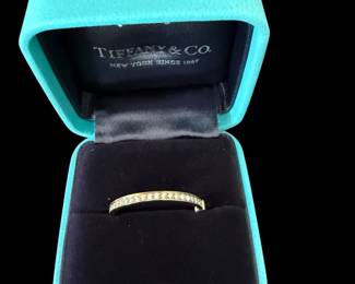 TIFFANY & CO 18kt Yellow Gold and Diamond Lock Ring