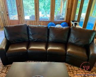 AMERICAN LEATHER Curved Sofa
